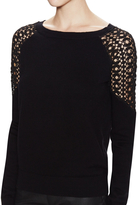Thumbnail for your product : Shae Cotton Cashmere Lace Sleeve Sweater