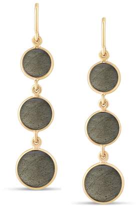 Tresor Collection Labradorite Smooth Round In 18K Yellow Gold Earring