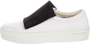 Primury Leather Slip-On Sneakers White Round-Toes Platform Unfortunately, due to restrictions, this item may not be eligible for shipping in all areas. | Primury Leather Sneakers in White, Women's IT 38 | 8