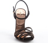 Thumbnail for your product : Gucci black suede rose gold studded heel sandals