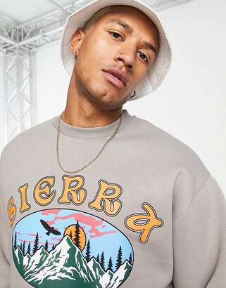 ASOS DESIGN co-ord oversized sweatshirt in grey with vintage print -  ShopStyle Jumpers & Hoodies
