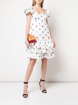Thumbnail for your product : Carolina Herrera Embroidered Flowers Ruffled Dress