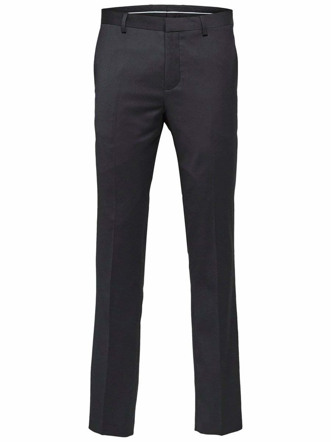 Selected Mens Slhslim-mylobill Black TRS B Noos Suit Trousers