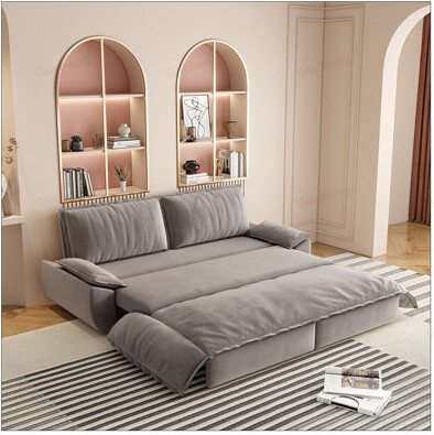 73.2inch Queen Pull Out Sofa Bed, 3-in-1 Convertible Sleeper Sofa, Multi-Functional Velvet Loveseat Bed