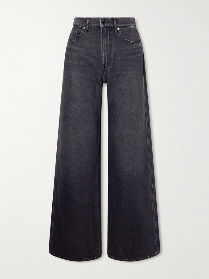 Veronica Beard Kasey Mid-rise Wide-leg Jeans - Gray