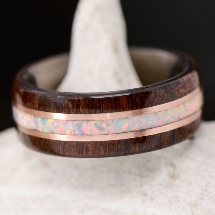 Etsy Walnut White Opal Rose Gold - Stone Forge Studios
