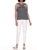 Thumbnail for your product : Banana Republic Leaf Print Cross-Front Ruffle Top