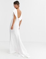 Thumbnail for your product : ASOS EDITION off shoulder maxi wedding dress with drape back detail