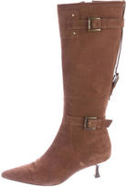 Thumbnail for your product : Manolo Blahnik Suede Pointed-Toe Boots