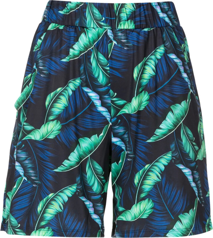 Lygia & Nanny Iara leaf-print mini shorts
