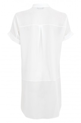 Select Fashion Fashion Womens White Panel Oversized Lotus Shirt - size 6