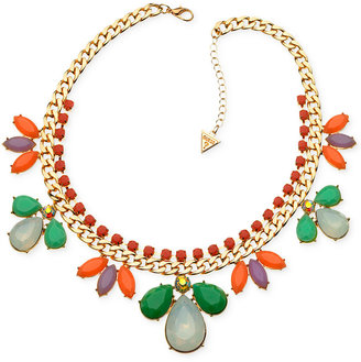 GUESS Gold-Tone Multi-Stone Statement Necklace