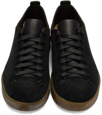 Feit Black Suede Hand-Sewn Latex Low Sneakers