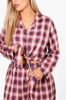 Thumbnail for your product : boohoo Plus Becca Checked Shirt and Short PJ Set