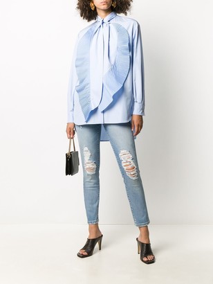 Givenchy Pleated Ruffled High-Low Shirt