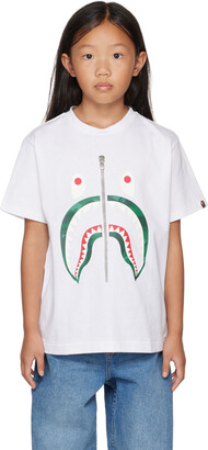 BAPE Kids White Camo Shark T-Shirt
