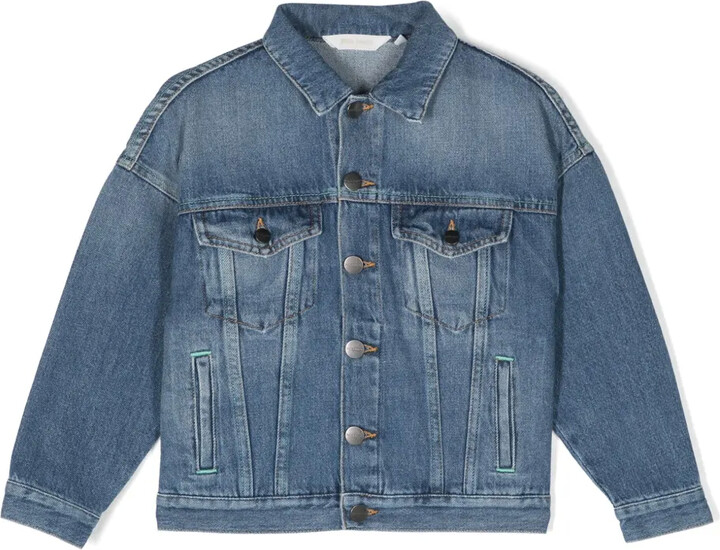 Palm Angels Kids Logo-Print Denim Jacket
