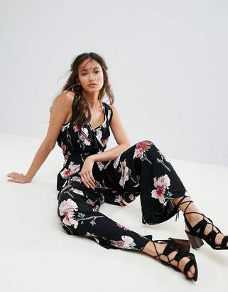 Band of Gypsies Floral Ruffle Festival Jumpsuit