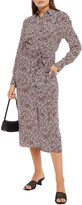 Thumbnail for your product : Equipment Jarvisse belted leopard-print washed-silk midi dress