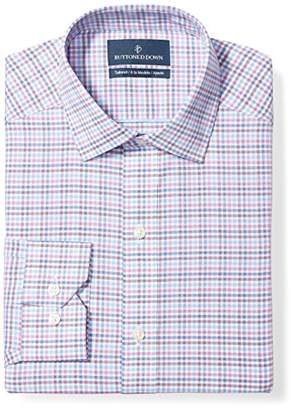 Buttoned Down Men's Tailored Fit Spread-Collar Pattern Non-Iron Dress Shirt