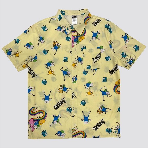 Target Men's Adventure Time Short Sleeve Button-Down Shirt Light