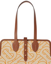 Thumbnail for your product : Burberry Medium Soft Belt Leather-Trimmed Canvas Tote