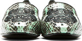 Thumbnail for your product : Kenzo Seafoam Snakeskin-Print Leather Tiger Icon Loafers