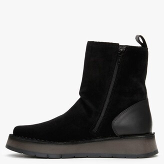Fly London Reno Black Suede Ankle Boots