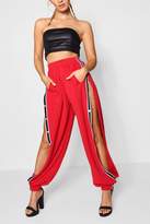 Thumbnail for your product : boohoo Sports Tape Popper Side Trousers
