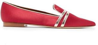 Malone Souliers Hermione Point Toe Satin Flats - Womens - Red Multi