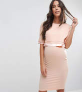Thumbnail for your product : ASOS Maternity - Nursing Maternity Nursing Double Layer Dress With Satin Trim