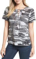 Thumbnail for your product : Lucky Brand Lace-Up Camo Tee