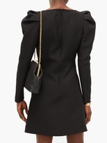 Thumbnail for your product : Valentino Exaggerated-shoulder Wool-blend Crepe Dress - Black
