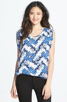 Thumbnail for your product : Chaus Ruched Print V-Neck Top