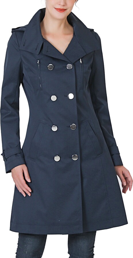 Kimi & Kai Navy Women's Wool Blend Pea Coat