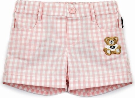 MOSCHINO BAMBINO Gingham-Pattern Elasticated Waistband Shorts