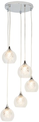 Very Riley 5 Light Textured Glass Cluster Pendant