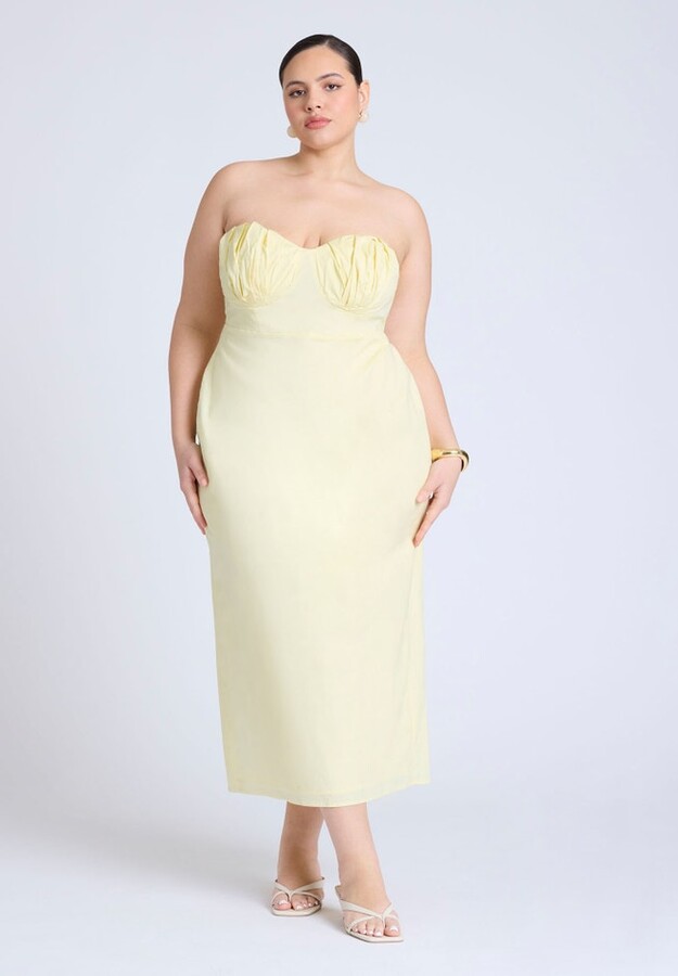 Cup Detail Poplin Column Dress