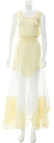 Thumbnail for your product : Astier Ny Silk Floral Print Dress w/ Tags Yellow