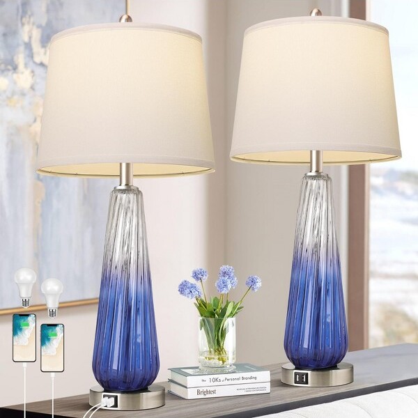 KTMBDWTouchTableLampforBedroomSmallBedsideLampwithUSBChargingPort3WayDimmableTouchControlNightstandLampforLivingRoomandOffice