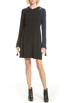 Derek Lam 10 Crosby Women's Bell Sleeve Asymmetrical Dress
