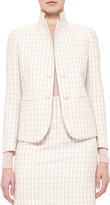 Thumbnail for your product : Akris Fairy Plaid Two-Button Jacket, Pelican/Flamingo