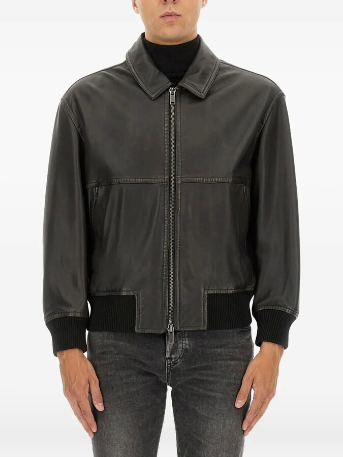 HUGO BOSS Zip Leather Jacket