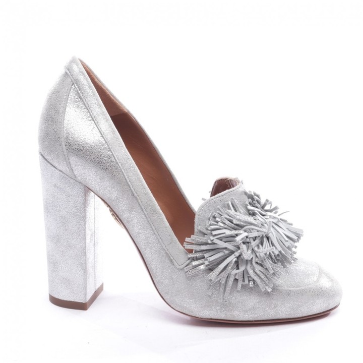 aquazzura silver heels