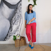 Thumbnail for your product : Asneh - Alaskan Blue Gretha Batwing Top In Silk Cashmere
