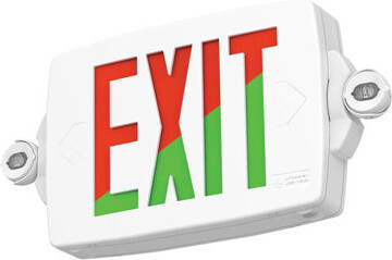 Lithonia Lighting LHQM Exit Combo with Red and Green EXIT Letter coloring (High Output Battery)