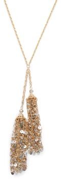 Carol Dauplaise Sequin Double Tassel Necklace