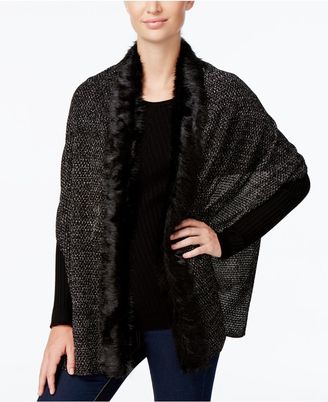 INC International Concepts Faux Fur-Trim Scarf, Only at Macy's