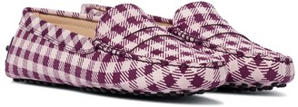 Tod's Gommino checked suede loafers