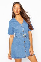 boohoo denim dress sale